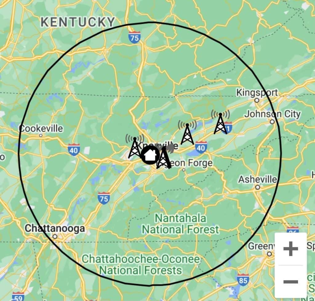 Knoxville Coverage Map